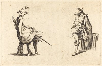 Dos Figuras Sentadas de Jacques Callot