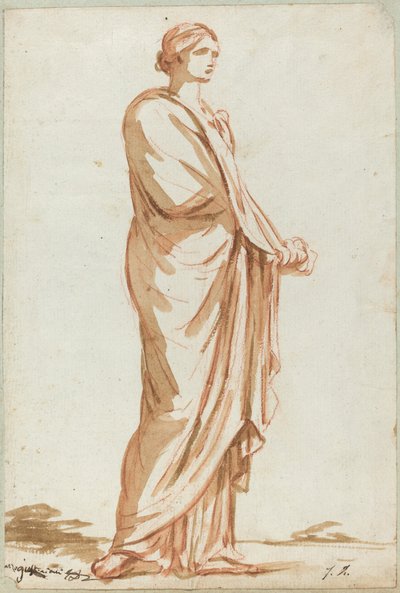 Estatua romana de una mujer de pie de Jacques Louis David