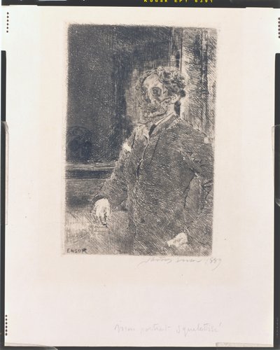 Mi retrato como esqueleto de James Ensor