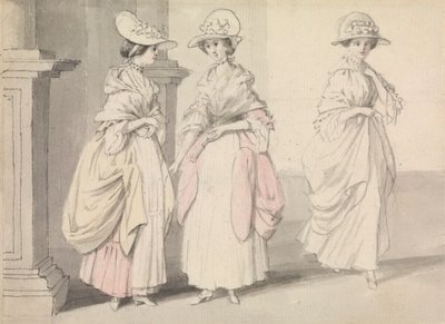 Tres mujeres en una terraza de James Roberts