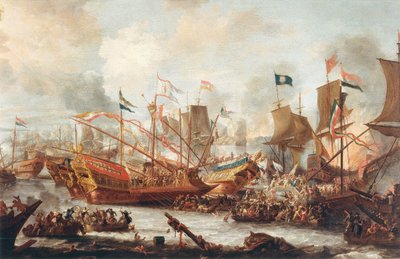 La batalla de Lepanto, 1671 de Jan Peeters the Elder