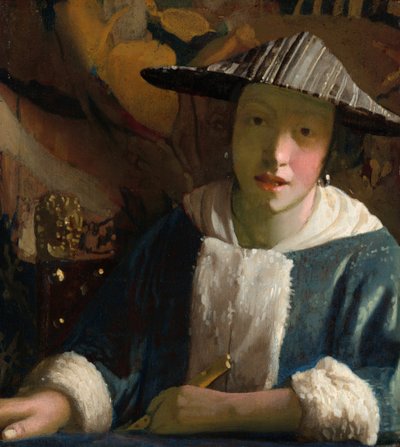 Niña con una flauta, probablemente 1665-1675 de Johannes Vermeer