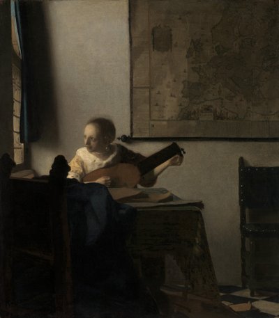 Joven con un laúd de Jan Vermeer van Delft