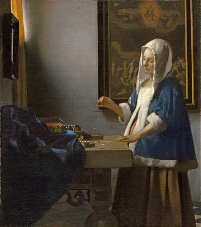 Mujer sosteniendo una balanza de Jan Vermeer van Delft