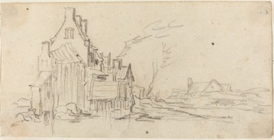 Casas junto a un Camino de Jan van Goyen