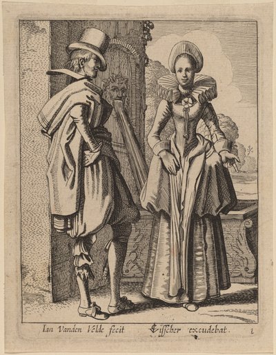 Dos figuras en traje de Jan van de Velde II