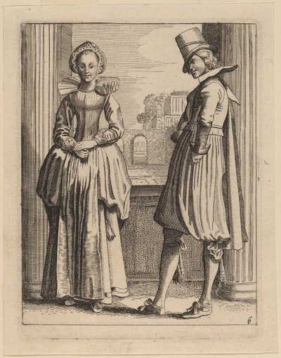 Dos figuras en traje de Jan van de Velde II