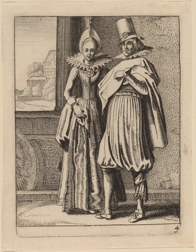 Dos figuras en traje de Jan van de Velde II