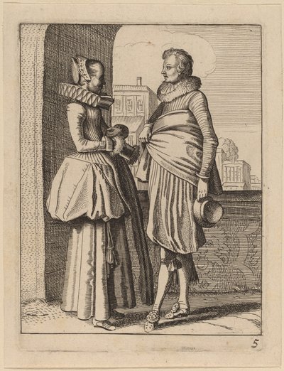 Dos figuras con disfraz de Jan van de Velde II