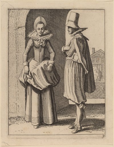 Dos figuras en traje de Jan van de Velde II