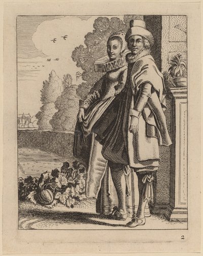 Dos figuras en traje de Jan van de Velde II