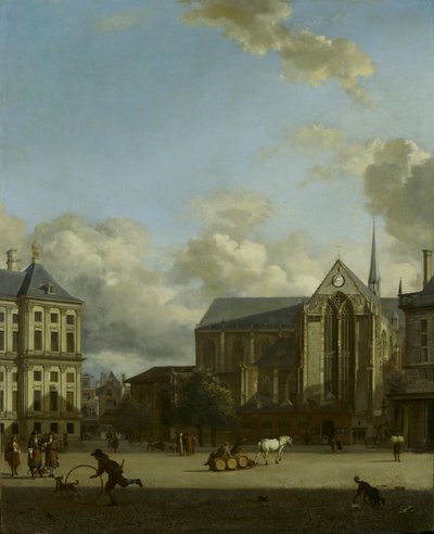 Plaza Dam con Nieuwe Kerk de Jan van der Heyden