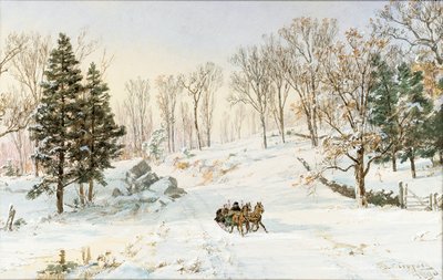 Invierno en Ravensdale Road, Hastings-on-Hudson de Jasper Francis Cropsey