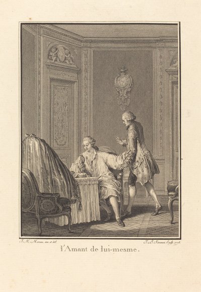 El amante de sí mismo de Jean Baptiste Blaise Simonet after Jean Michel Moreau