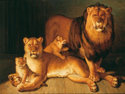 Una manada de leones de Jean Baptiste Huet