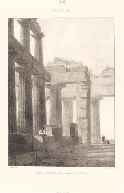 Galería lateral de un templo de Pestum de Jean Baptiste Isabey