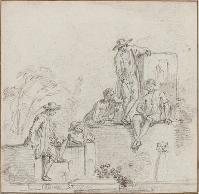 Figuras Sentadas Alrededor de una Fuente de Jean Baptiste Lallemand