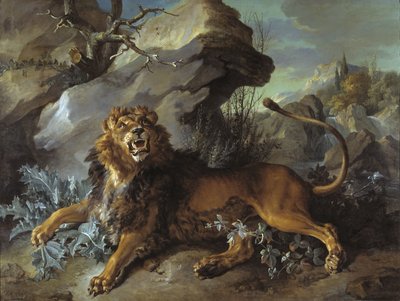 El león y la mosca de Jean Baptiste Oudry