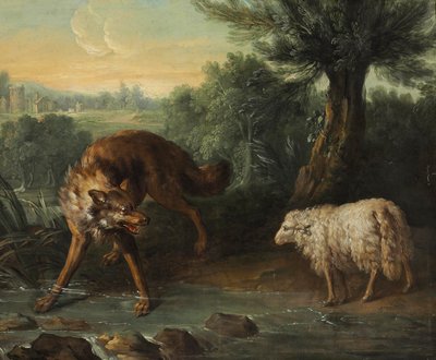 El lobo y el cordero de Jean Baptiste Oudry