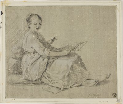 Mujer descalza sentada en el suelo de Jean Baptiste Simeon Chardin