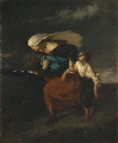 Retiro de la Tormenta, c.1846 de Jean Francois Millet