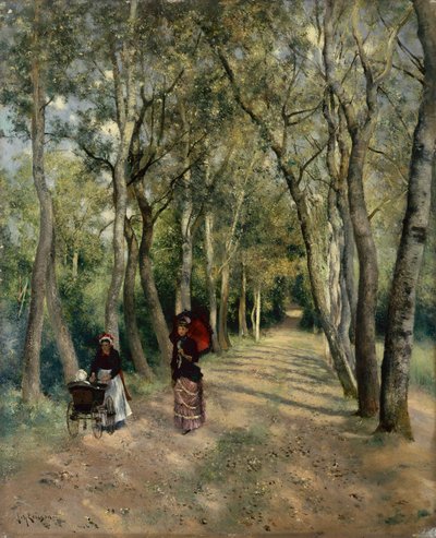 El paseo marítimo (óleo sobre tabla) de Johan Ericson