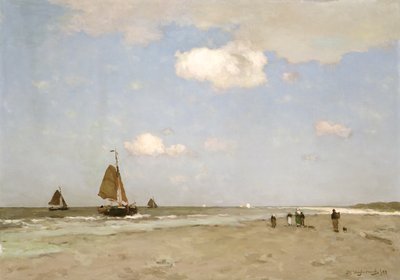 Escena de playa de Johannes Hendrik Weissenbruch