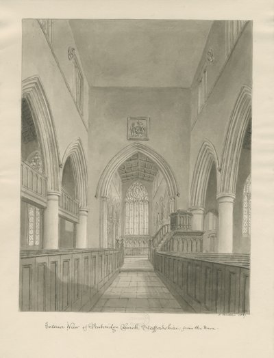 Interior de la Iglesia de Penkridge de John Buckler