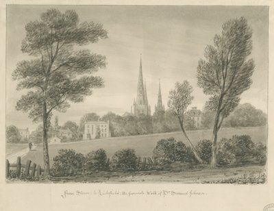 Lichfield - Stowe: dibujo en sepia de John Buckler