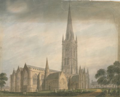 Lincolnshire - Iglesia de Grantham, 1811 de John Buckler