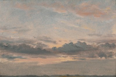 Un estudio sobre las nubes, puesta de sol de John Constable