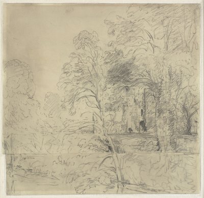 Castillo de Cowdray, visto entre árboles de John Constable