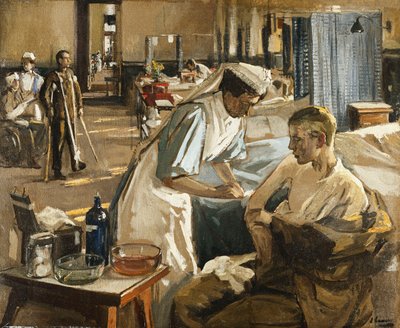 El Primer Herido, Hospital de Londres de John Lavery