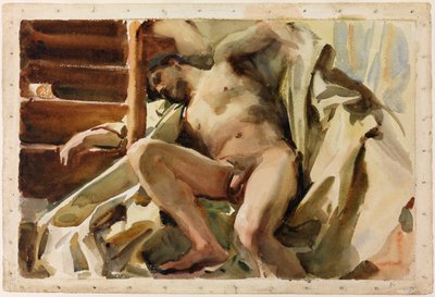 Estudio de un desnudo masculino reclinado de John Singer Sargent