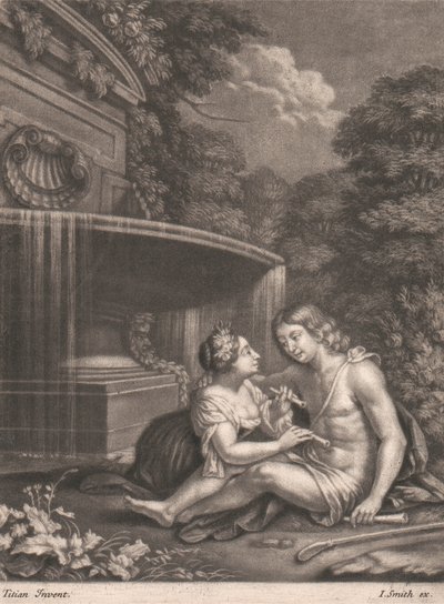 Venus retiene a Adonis de la persecución de John Smith