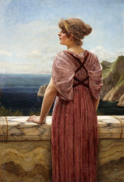 Mirando hacia el mar de John William Godward