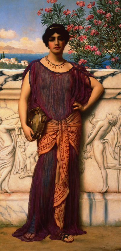 La chica del tamboril de John William Godward