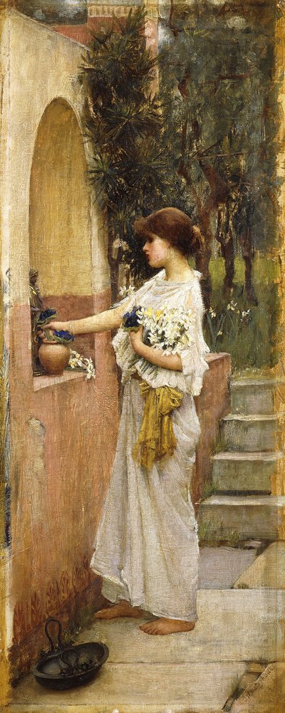 Una Ofrenda Romana de John William Waterhouse