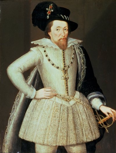 Jacobo I, retrato de medio cuerpo de John de Critz