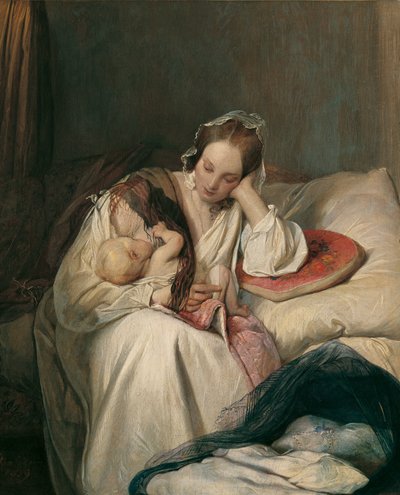 Amor maternal (La esposa del artista con un hijo) de Josef Danhauser