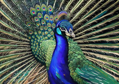 Animales: Pavo real 1 de Josef Johann Michel