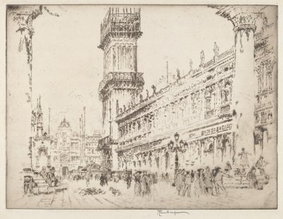 Reconstrucción del Campanile, Venecia, No.II de Joseph Pennell