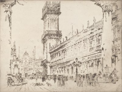 Reconstrucción del Campanile, Venecia, No.II de Joseph Pennell