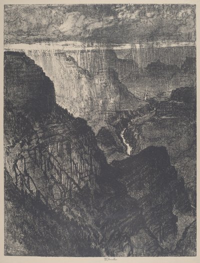 Tormenta en el Gran Cañón, 1912 de Joseph Pennell