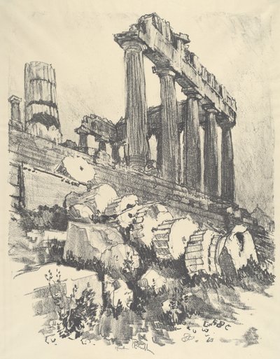 La columna caída, Atenas de Joseph Pennell