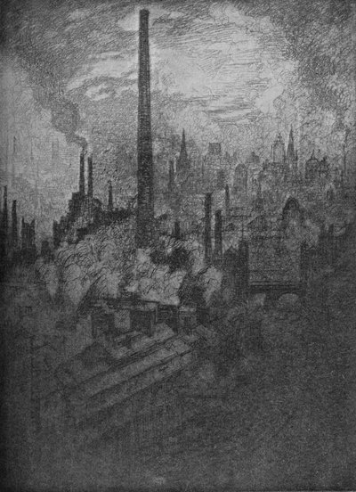 La Gran Chimenea, Sheffield, 1910 de Joseph Pennell