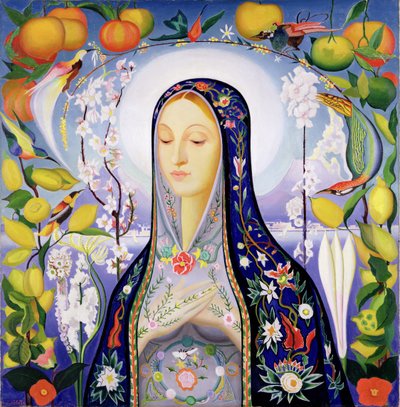 La Virgen (óleo sobre lienzo) de Joseph Stella