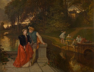 Amantes en el parque (óleo sobre tabla) de Jozef Lies