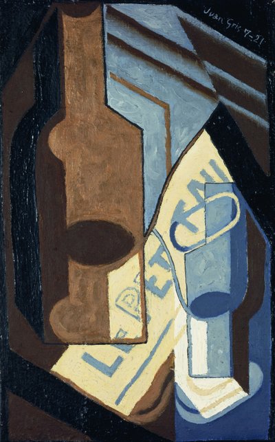 Botella y Vaso; Bouteille et Verre, 1921 de Juan Gris