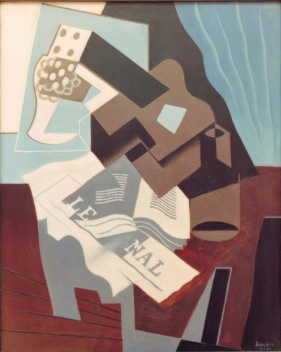 Guitarra, libro y periódico de Juan Gris